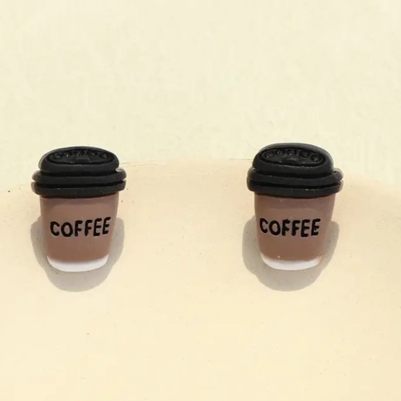 BOGO! Coffee cup stud earrings - Boutique NEW - Picture 3 of 7